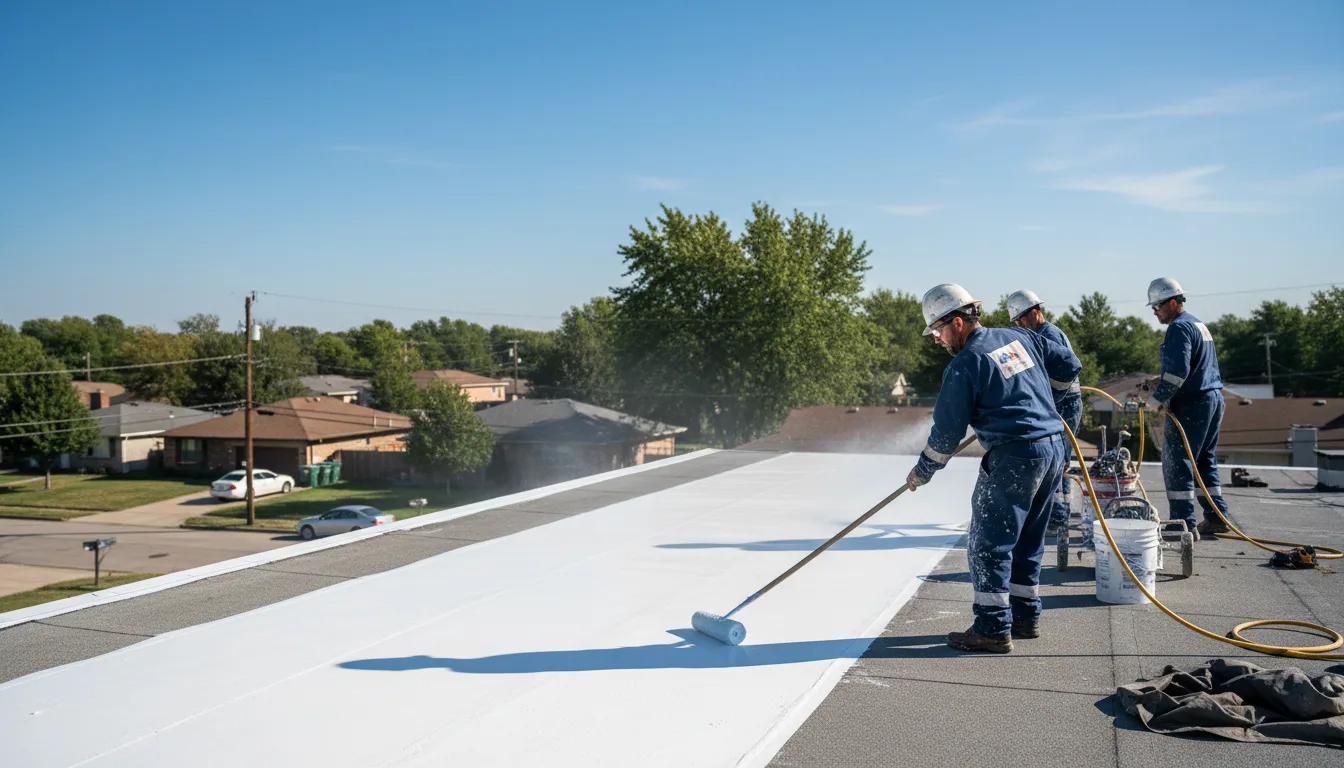 Commercial roof coating in Oakford, IN near me